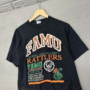 Vintage FAMU Rattlers Men's Large T-Shirt Florida A&M‎ Black Single Stitch